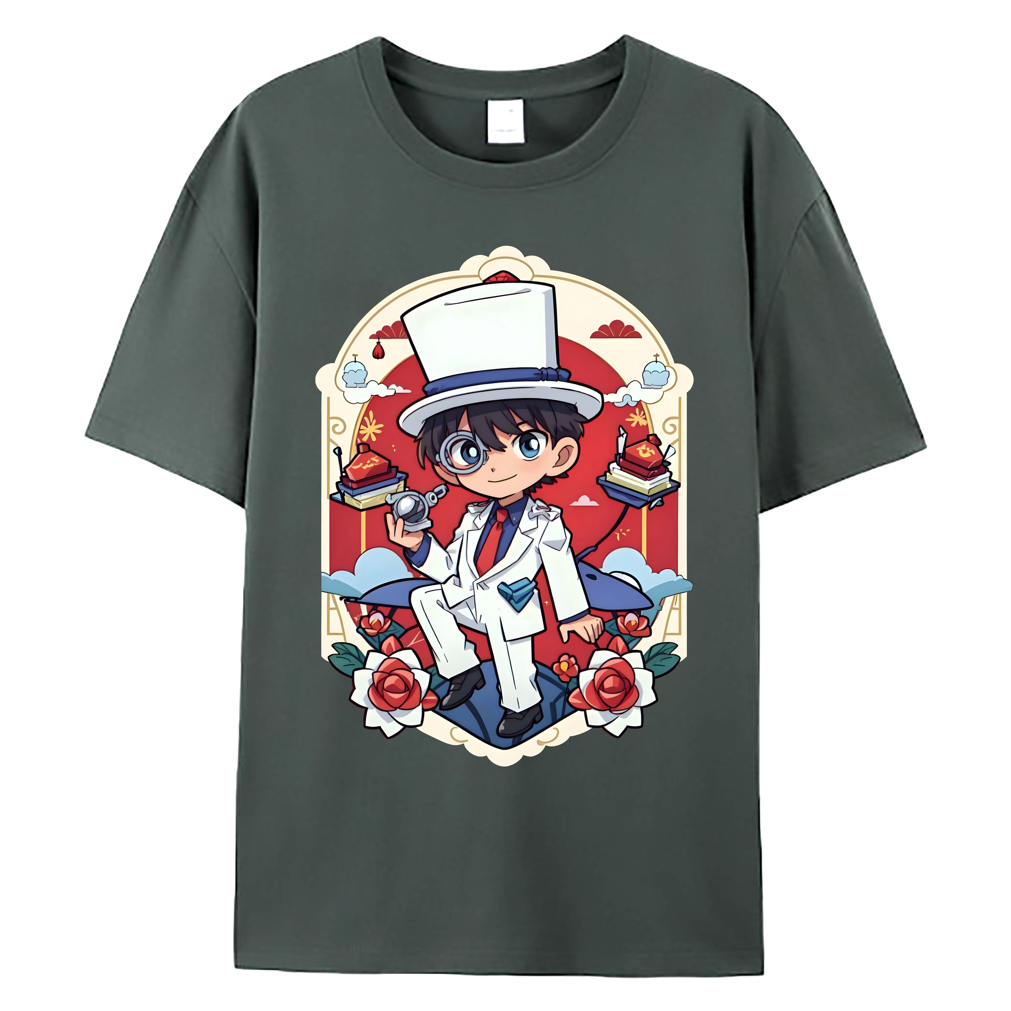 （画像用） 名探偵コナン くろば かいと Detective Conan Kuroba Kaito 綿100％ メンズ半袖Tシャツ｜肌触りやわらか＆通気性
